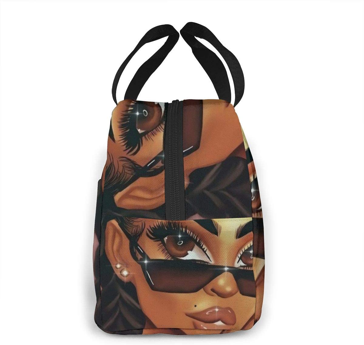 Lunch Bag African American Black Art Girls for Women Girls Kids Insulated Picnic Pouch Thermal Cooler Tote Cute Bento Bag