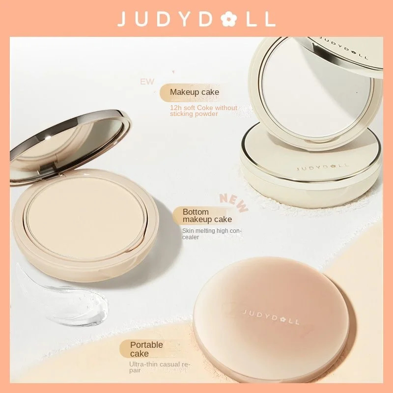 Judydoll Transparent Beige Compact Powder Oil Control and Makeup Matte Finish Durable Pressing Powder Soft Focusing Foundation 241107