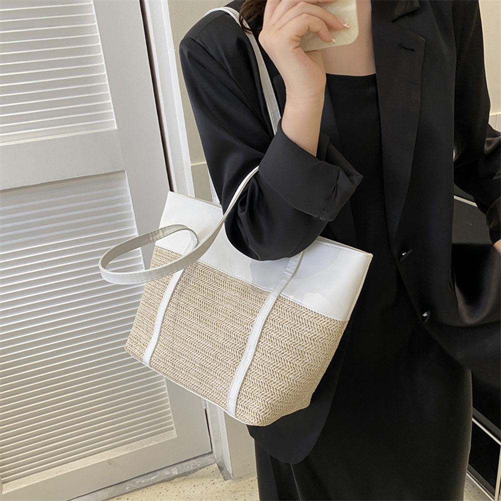 Fashion Rattan Women Shoulder Bags Wikcer Woven Female Handbags Large Capacity Summer Beach Straw Bags Casual Tote Purses 2023