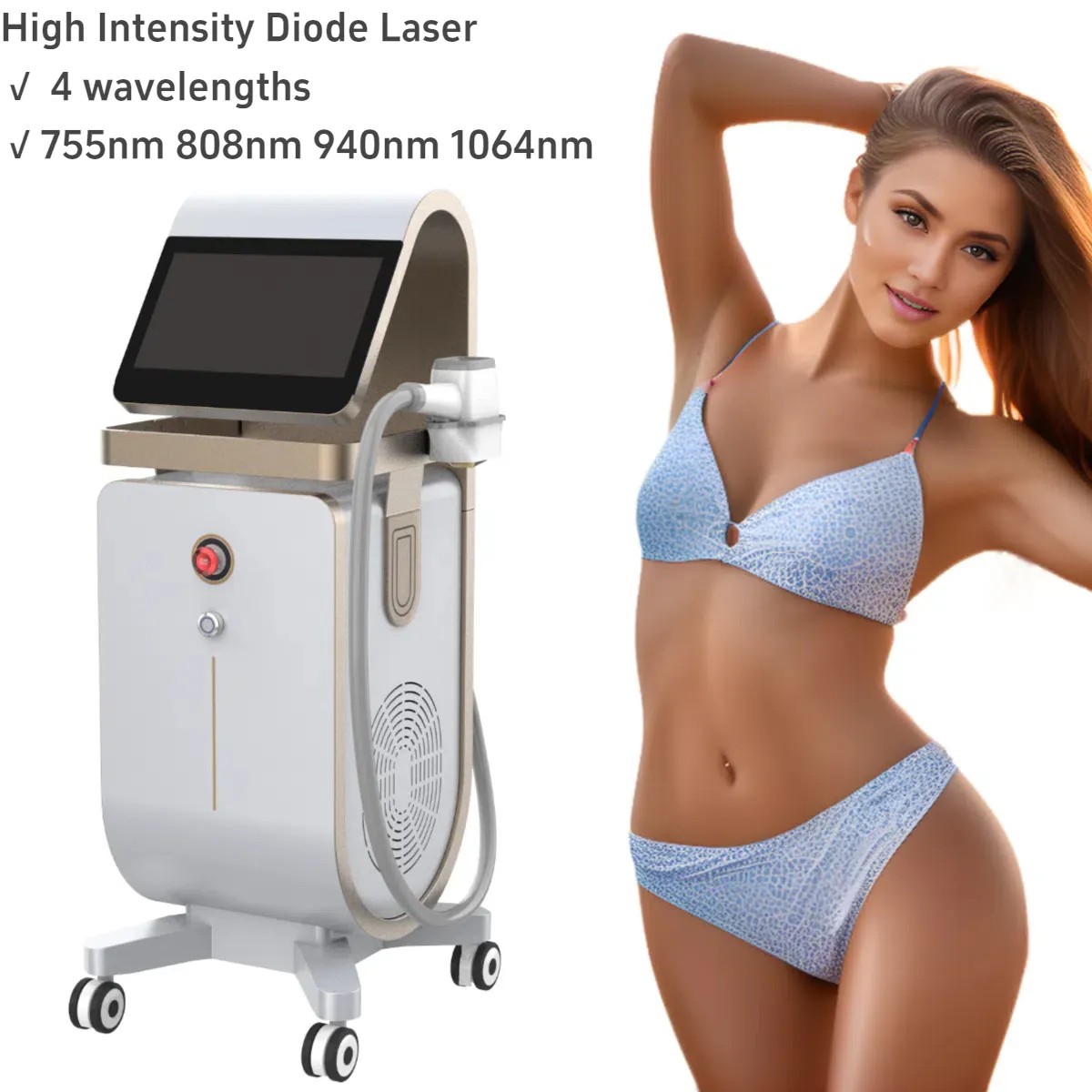 Diode Laser Hair Removal Machine 2024 Face Diode Skin Rejuvenation 2 in 1 Triple or Four Wavelength
