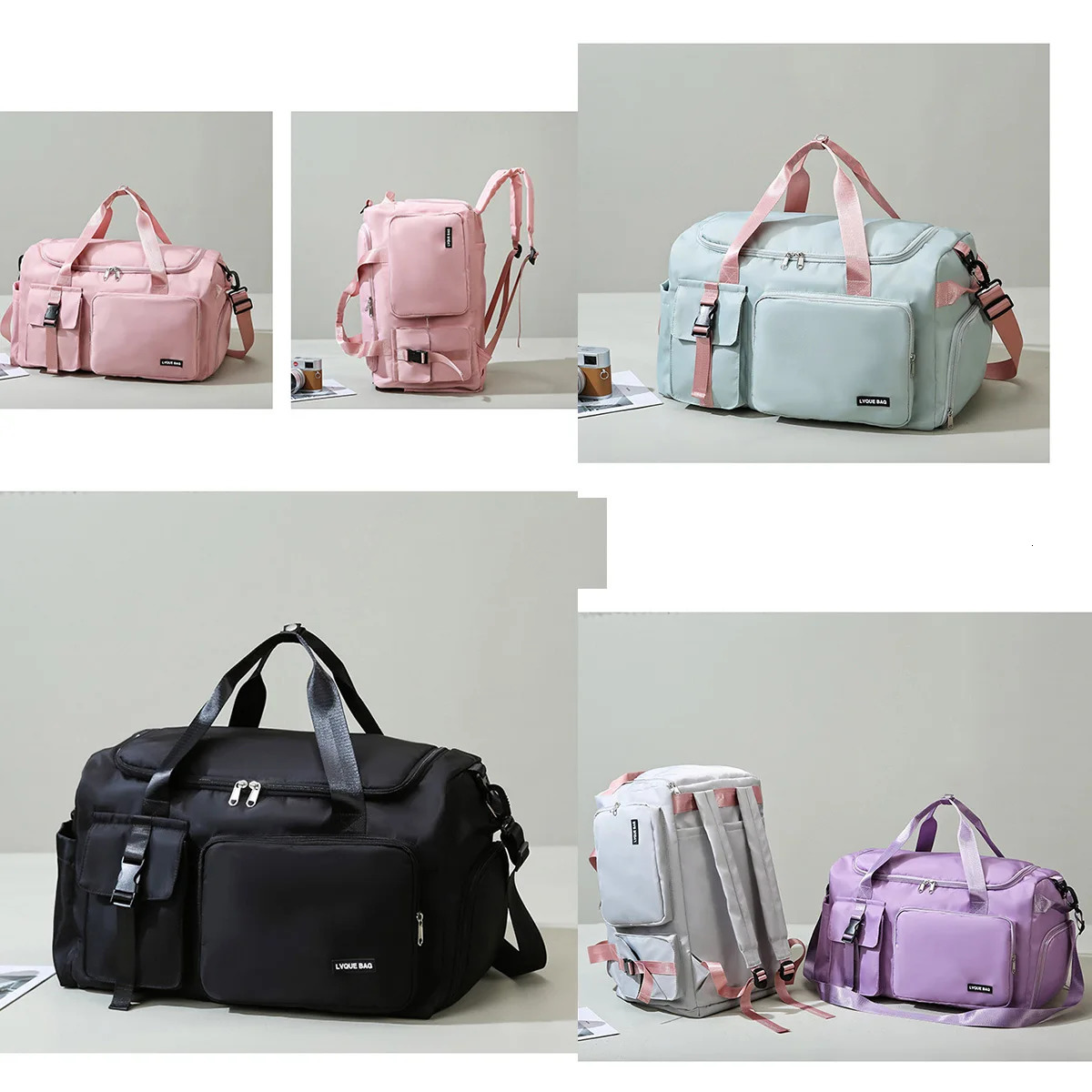 Sports and fitness bag travel dry and wet handbag womens swimming shoulder cross body fitness outdoor travel bag weekend backpack 241106
