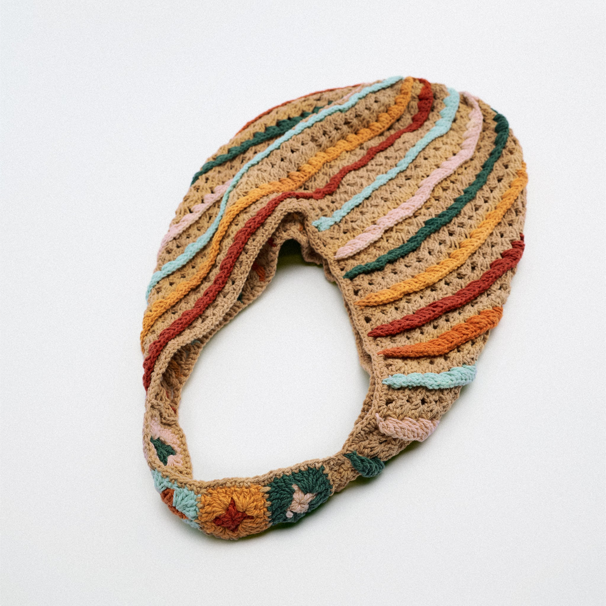 Casual Colorful Striped Crochet Women Shoulder Bags Handmade Knitted Large Tote Bag Woolen Woven Lady Handbags Big Shopper Purse