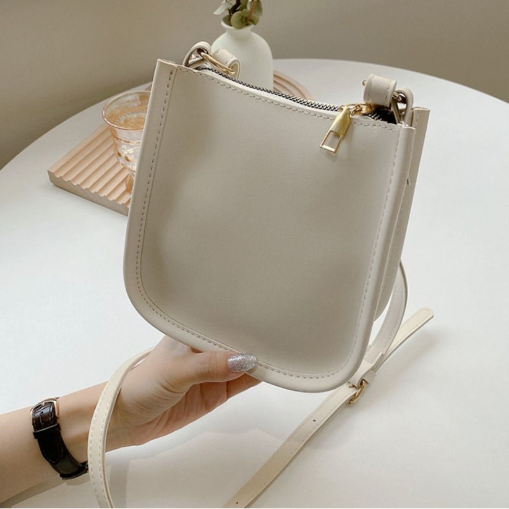 Black Small Square Bag Simple Mobile Phone Bag Pu Leather Crossbody Bag Handbag White Shoulder Bag Outdoor