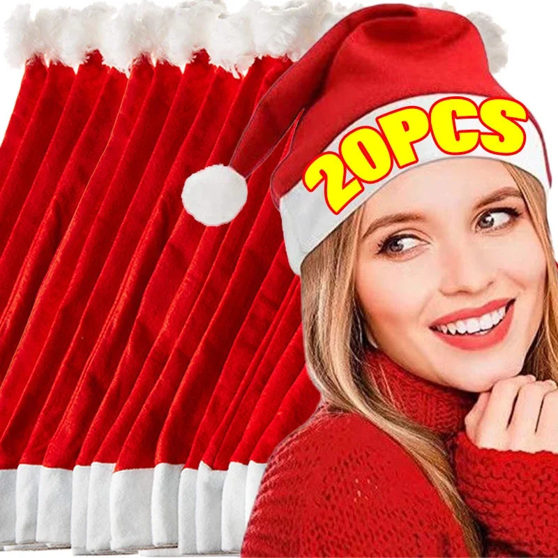 20/1 non-woven Christmas hat suitable for adults and ren thick Christmas hat Merry Christmas Year party decoration gift 241106