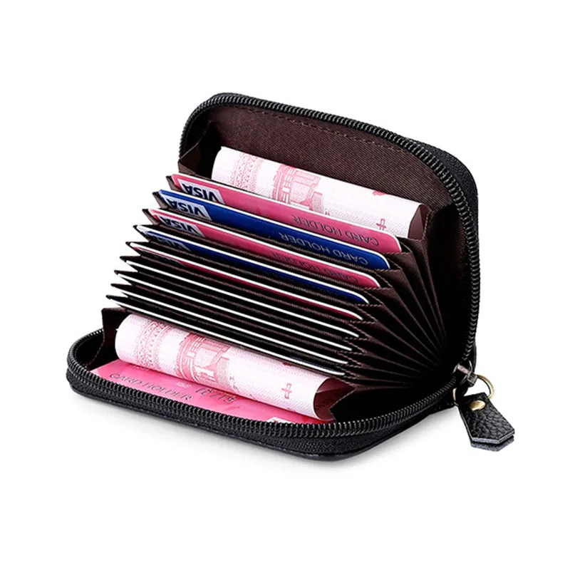 Men Card Holder Business Women Credit Cardholder Genuine Leather Case for Bank Cards Wallet RFID Coin Purse Carteira Masculina