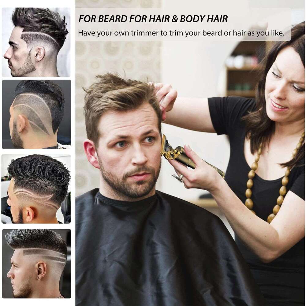Electric Rechargeable T-Shaped Blade Trimmer Close-Range Cordless Barber Beauty Kit Zero Gap Men's Hair Clipper Shaver Beard