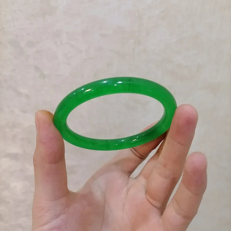 Natural jade green hand carved round jade bracelet fashionable boutique jewelry mens and womens all green jade bracelets 241107
