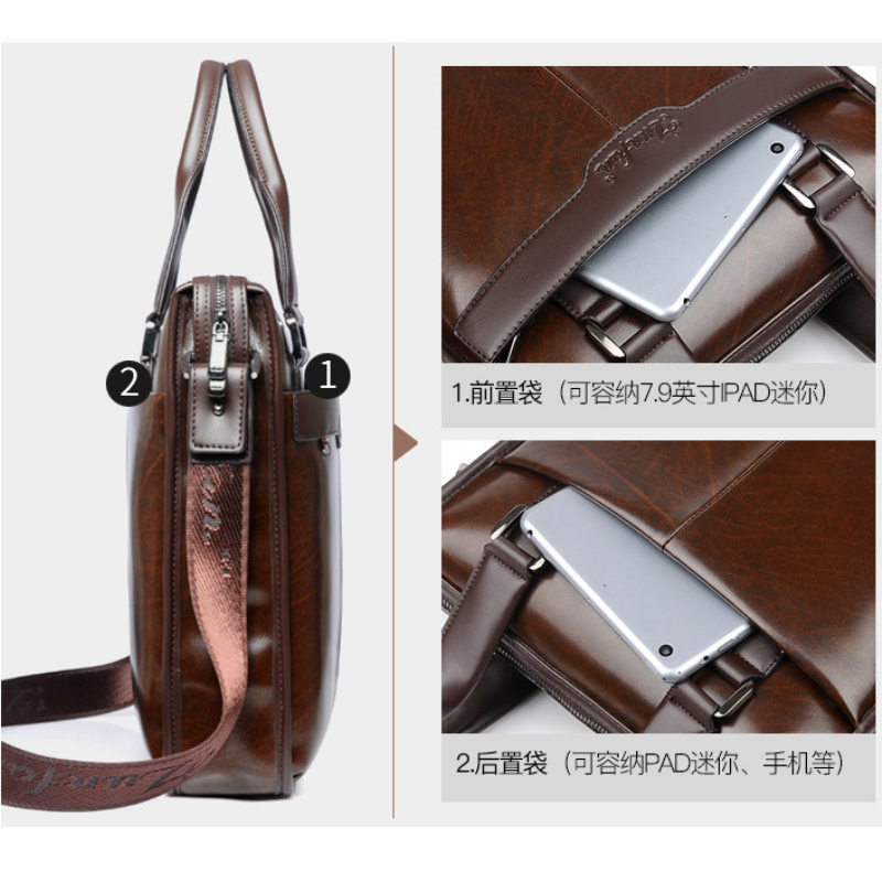 2024 Men's Briefcase Business Shoulder Bag Luxury designer bags split leather Messenger Bags Vertical Handbag Bag Travel Bags