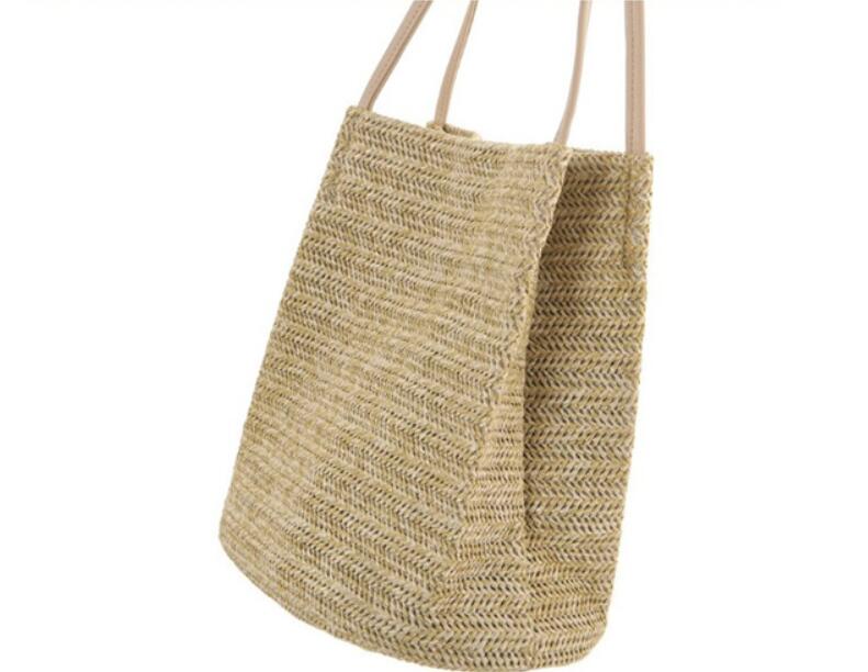 Women's new single shoulder straw bag with bucket bag female casual portable large capacity handbags sac a main bags clutch