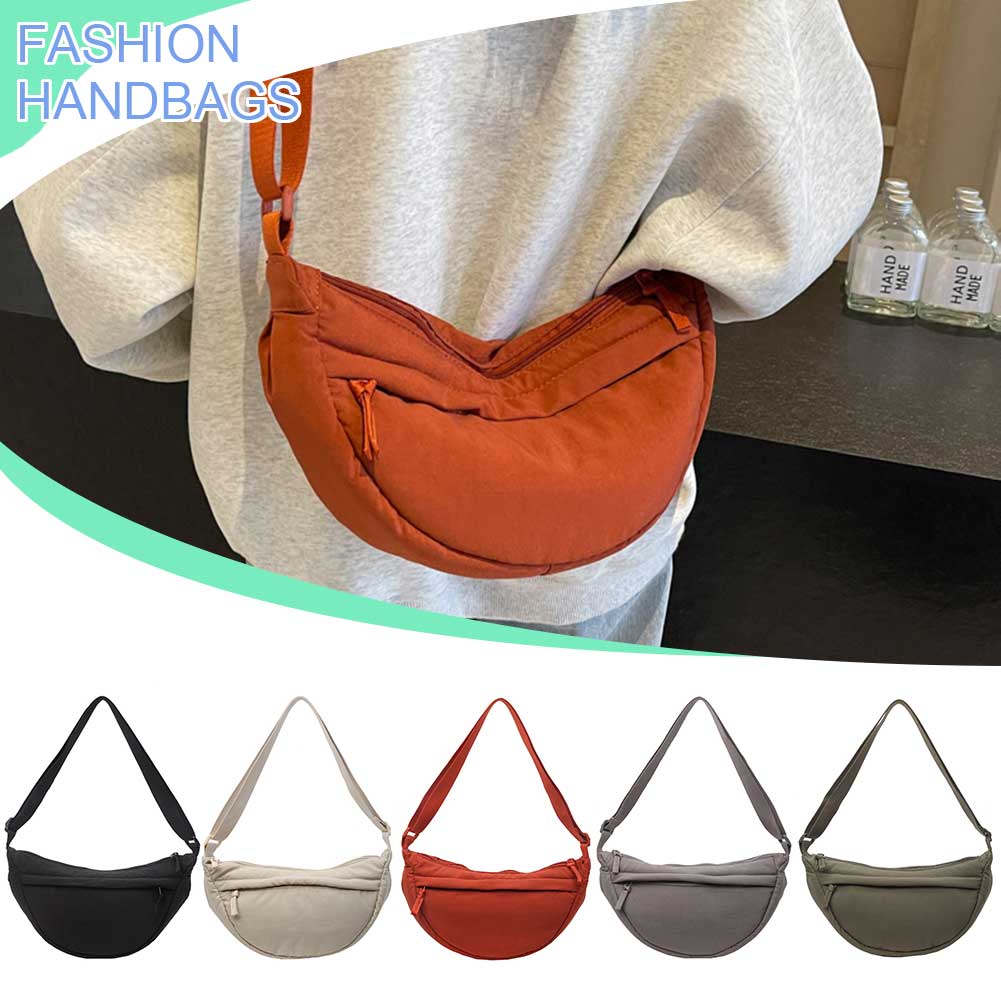 Women Dumpling Bag Crososbody Bag Fashion Crescent Bag Shopping Bag Half Moon Shape Bag for Daily Office Use Solid Color Handbag