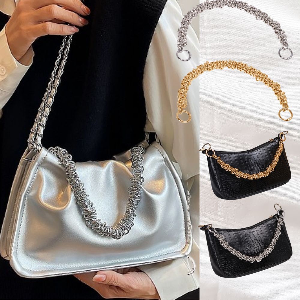 Exquisite Irregular Handbag Chain Metal Handle For Shoulder Bag Replacement Bag Parts Women Bag Accessories 35CM Short Bag Strap