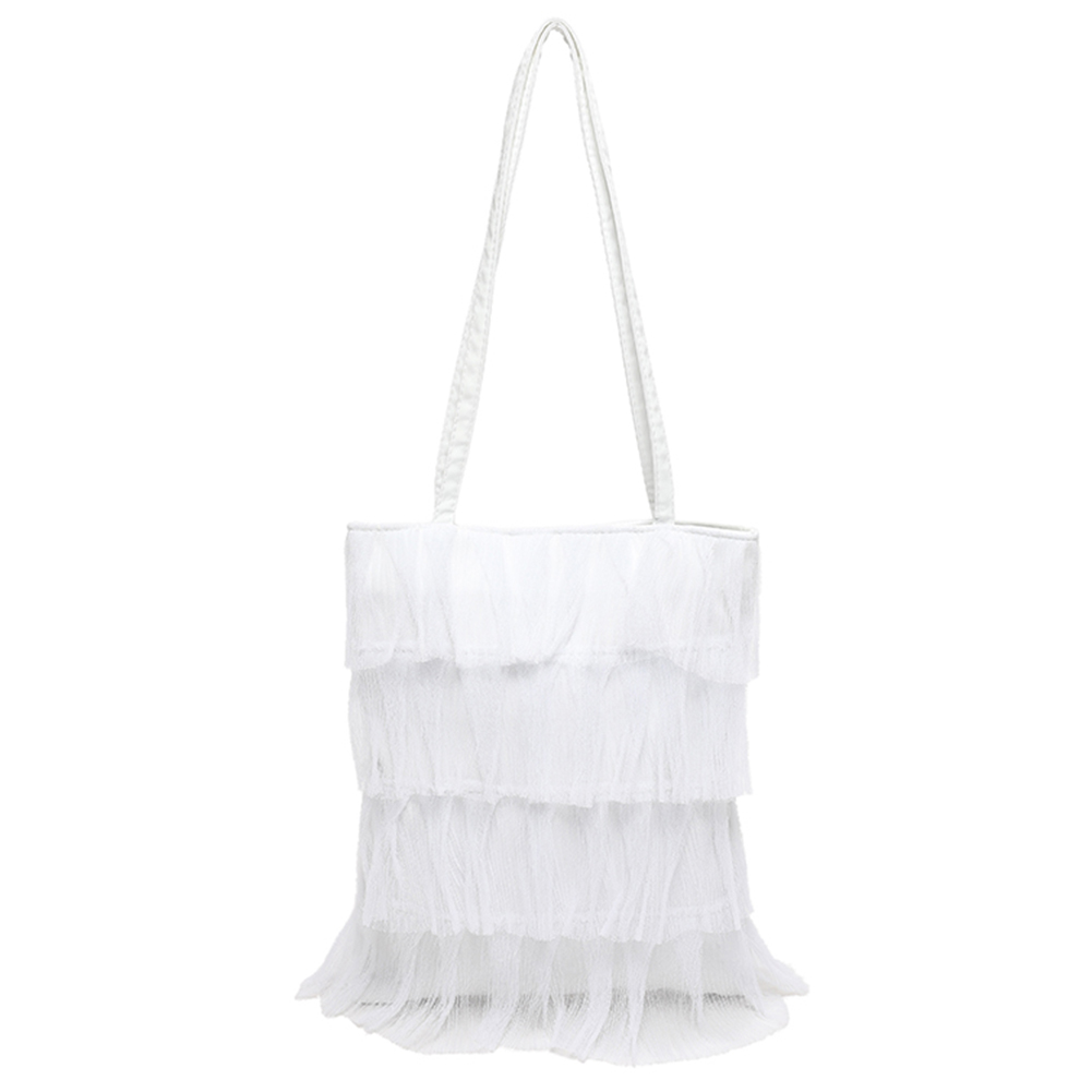 Multi-Layer Ruffle Underarm Bag Designer Lace Fashion Handbag Bucket Bag for Women and Girls
