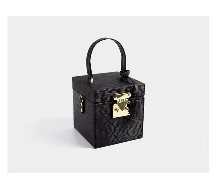 Vintage colorful hard case bag genuine leather shoulder bag women lock bag case fashion small box ladies crossbody bag