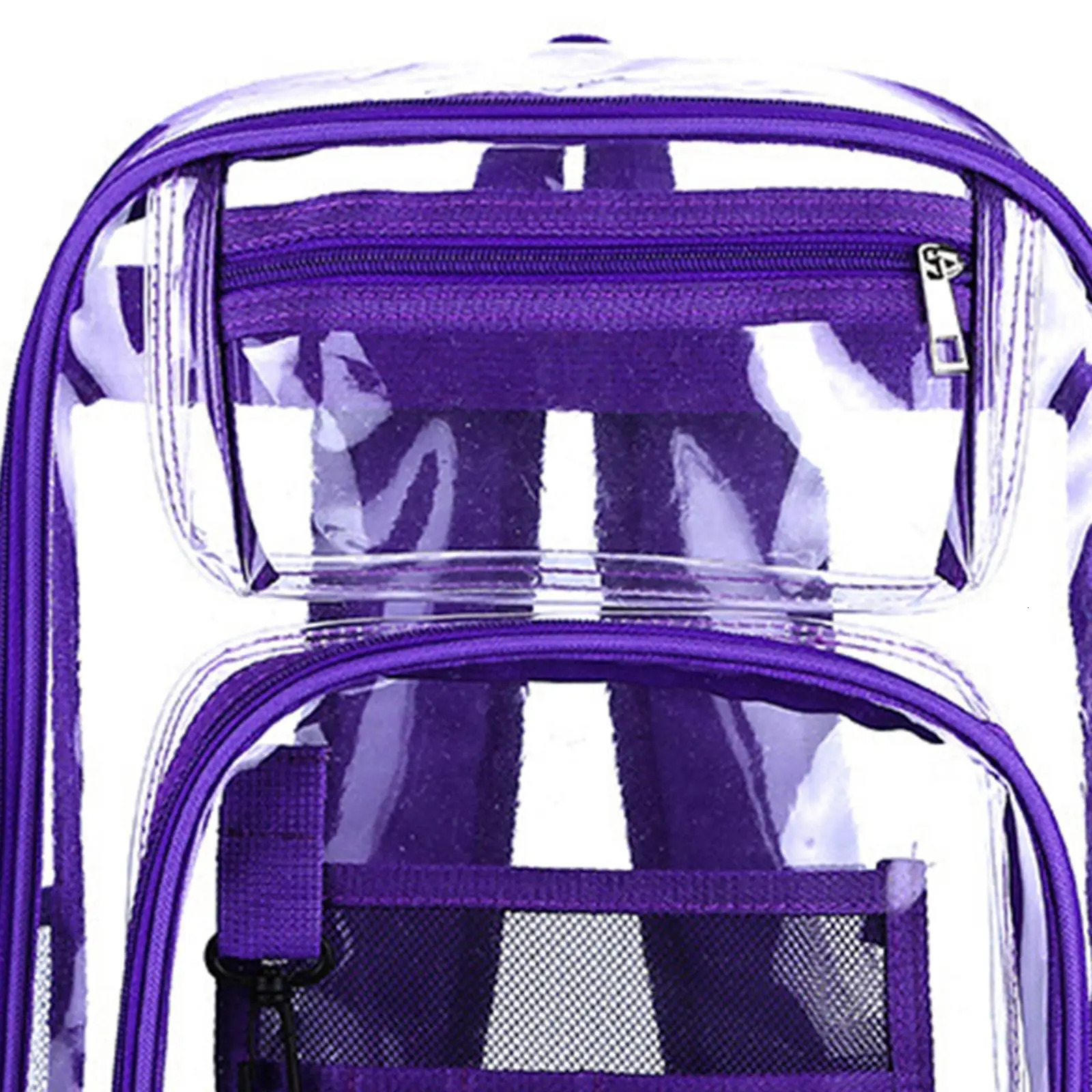 Portable transparent backpack with enhanced durability and space capacity suitable for laptops books workstations schools 241106
