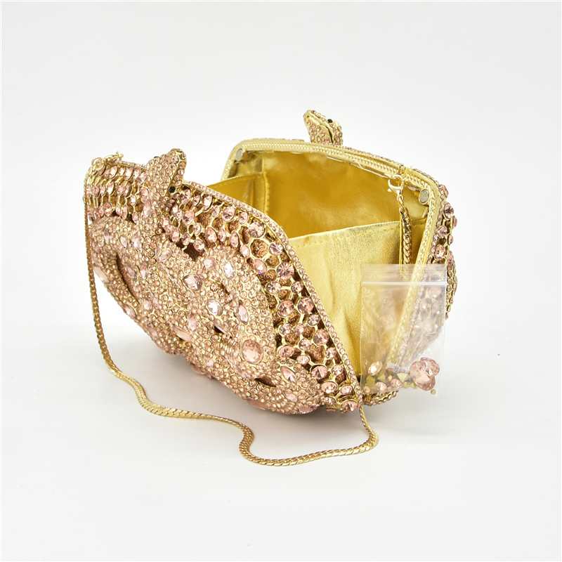 New Italian Crystal Clutch for Women with Diamonds Luxury Women's Party Handbag Design Square Clutch