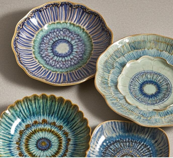 Personalized China Western Tableware Decoration Ceramic Dinnerware colorful Set Chinese Color Dishes Plates Cups Kit Gift Restaurant Furniture