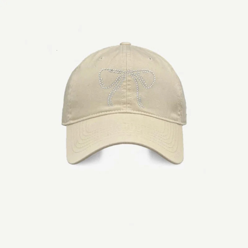 Korean version sweet pink bow ribbon baseball cap womens spring/summer casual version outdoor adjustable cotton hip-hop cap 241107