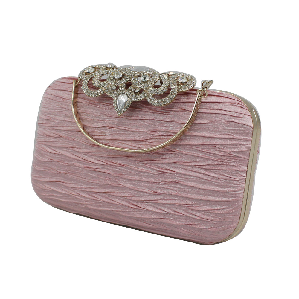 The large capacity Rhinestone satin evening clutch Handbag