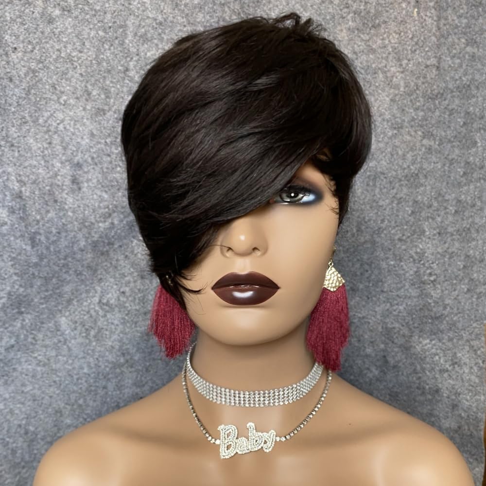 raw indian wigs hd lace Pixie Cut lace Wigs 13x4 hd transparent lace front Human Hair Short Cut Bob Wig Side Part Pixie HairCut Wigs Glueless lace fro