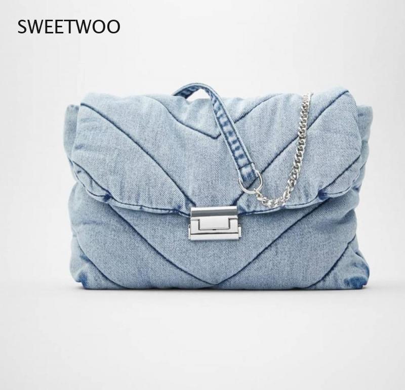Luxury designer jeans bags women denim chain crossbody bags for women 2020 women's handbags shoulder bags messenger female
