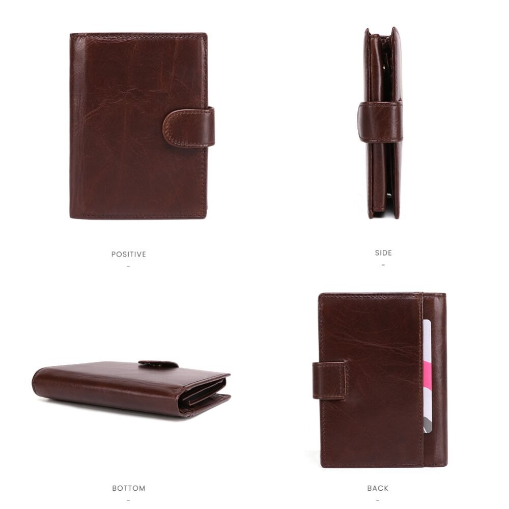 JOGUJOS Crazy Horse Leather Men's Wallet Genuine Leather Men Business Wallet RFID Men Card Id Holder Coin Purse Travel Wallet