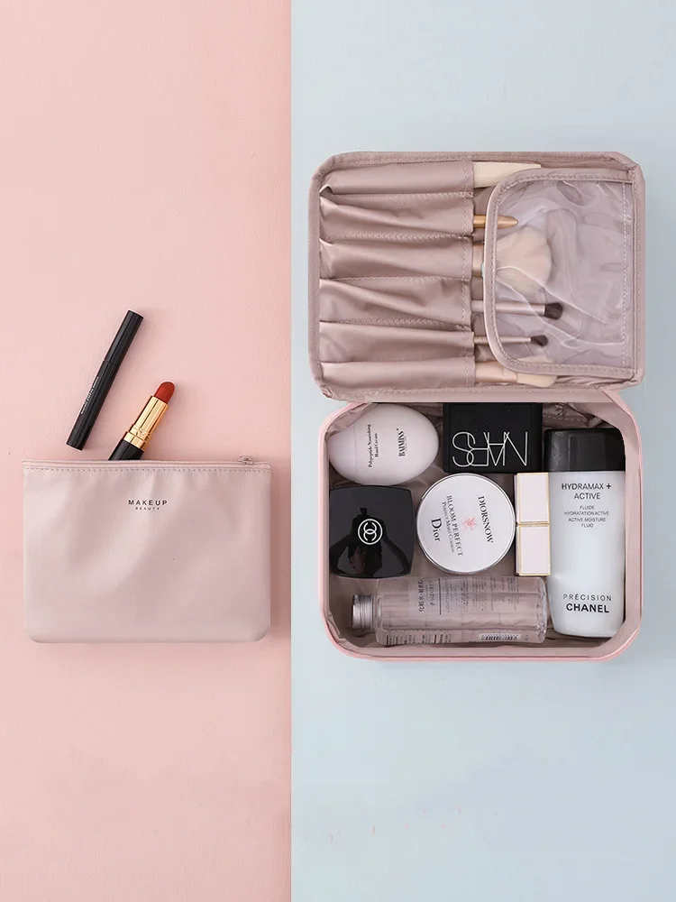 Ladies Portable High Appearance Index Cosmetic Bag Large Capacity Travel Washing Bag Three Dimensional Makeup Storage Bag