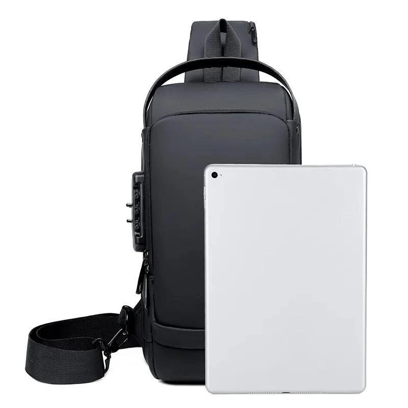 Men's Shoulder Bag Multifunction Anti Theft USB Messenger Pack Man Crossbody Cross Body Travel Chest Bags Pack