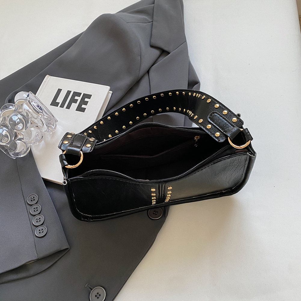 Y2K Purse Classic Retro Trendy Crossbody Bag with Zipper Closure Fashion Handbag PU Leather Underarm Bag for Women and Girls