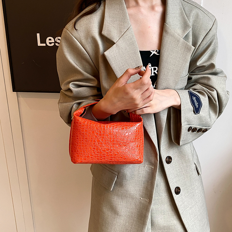Fashion Female Shoulder Bag Alligator Pattern Small Square Bags for Women Pure Color Vintage Crossbody Bags PU Leather Handbags