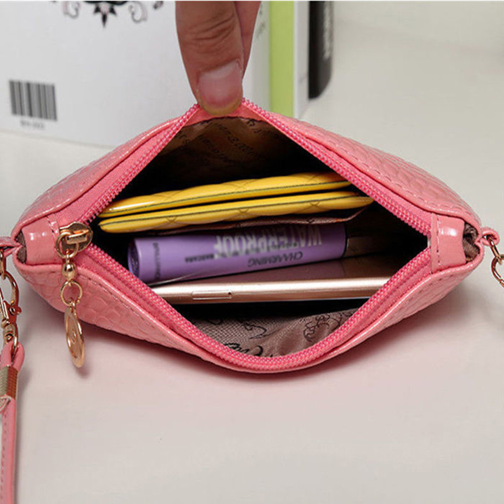 Fashion Women Faux Leather Clutch Mini Cross Body Shoulder Bag Phone Bag Mini Versatile Satchel Multi Card Position Card Bag