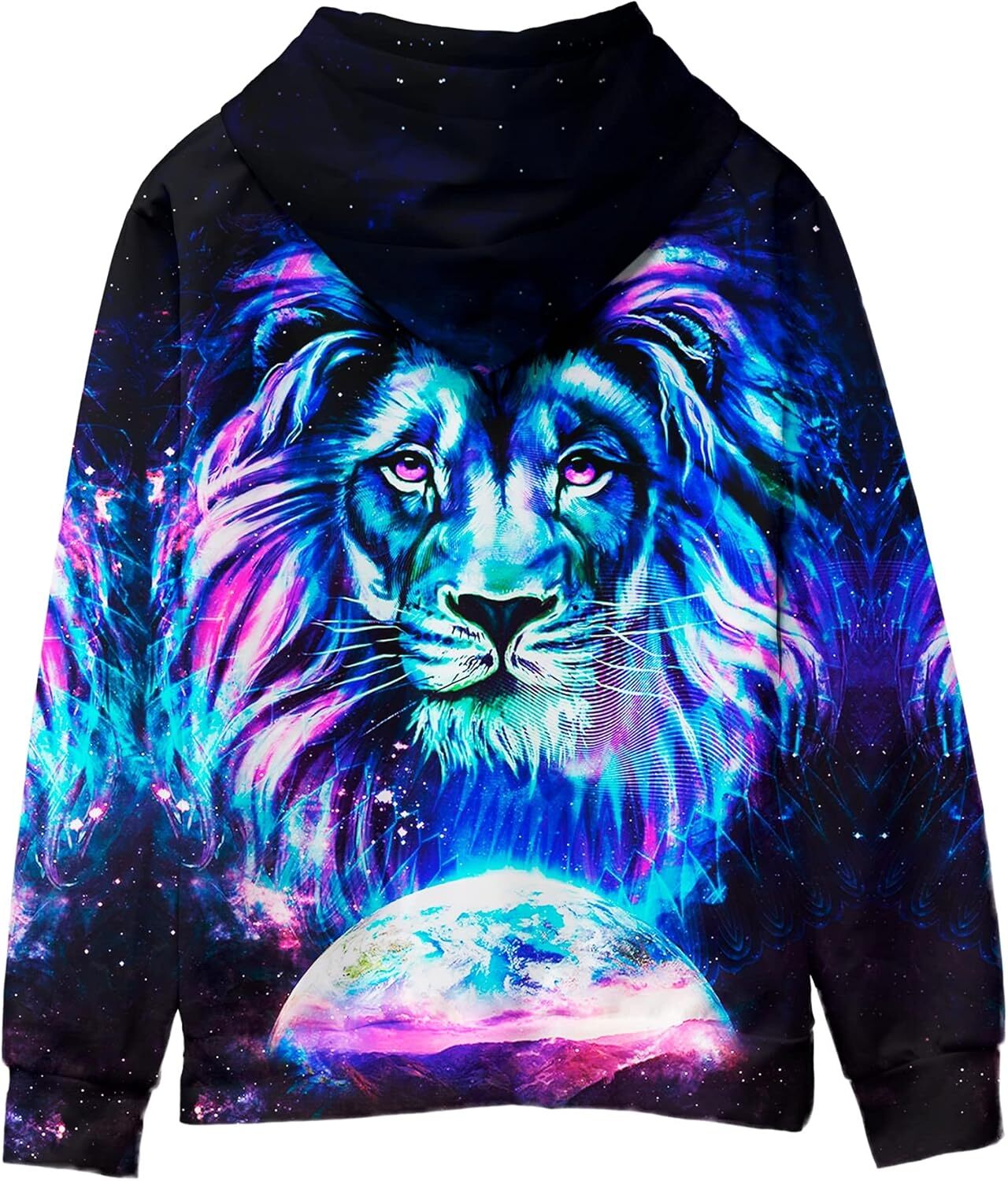 Hoodie for Mens Womens Mens Hoodies Graphic Sweatshirts Animal Hooded Pullover 3d Adult Unisex Galaxy Hoody Sweaters Women Cool Design Cool blue lion 
