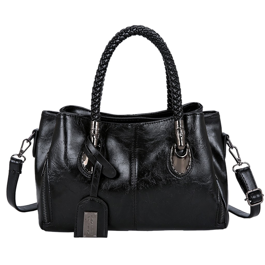 Fashion Women's Solid Color Large Capacity Leather Shoulder Bag Handbag Designer Version Luxury Wild Girls Messenger Bags