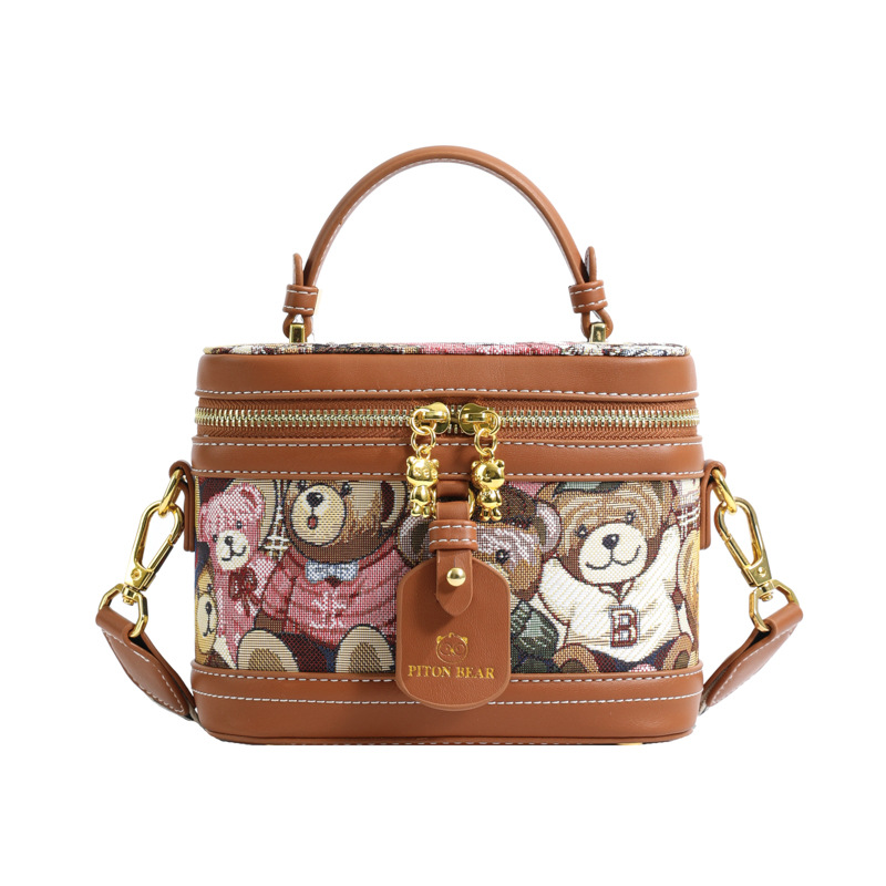 beibaobao 2024 New Single Shoulder Bag Crossbody Bag Women's Versatile Handbag Cartoon Little Bear Trendy Women's Bag