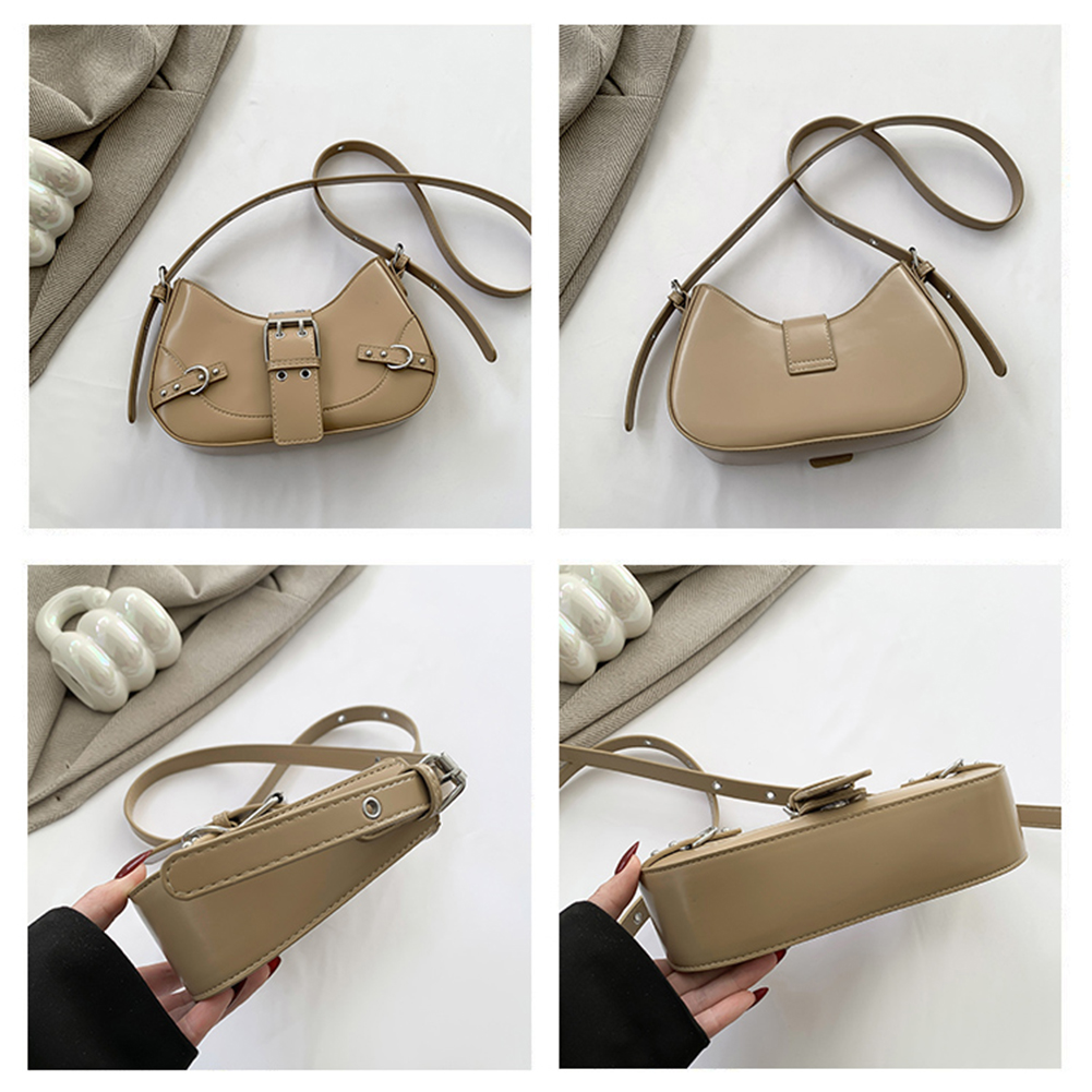 Women Cool Style Crescent Bag Adjustable Strap and Buckle Y2K Shoulder Bag Trendy Travel Bag Large Capacity for Party Vacation