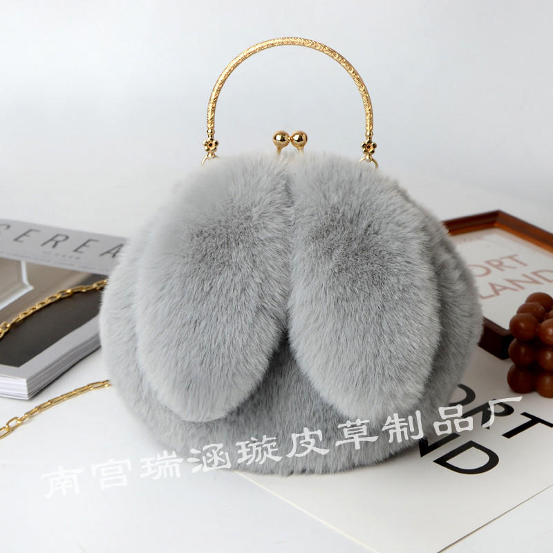 2021 New Women Plush Mini Shoulder Bag Female Messenger Bags Purses Soft Cute Rabbit Ears Crossbody Bags for Women Sac A Main