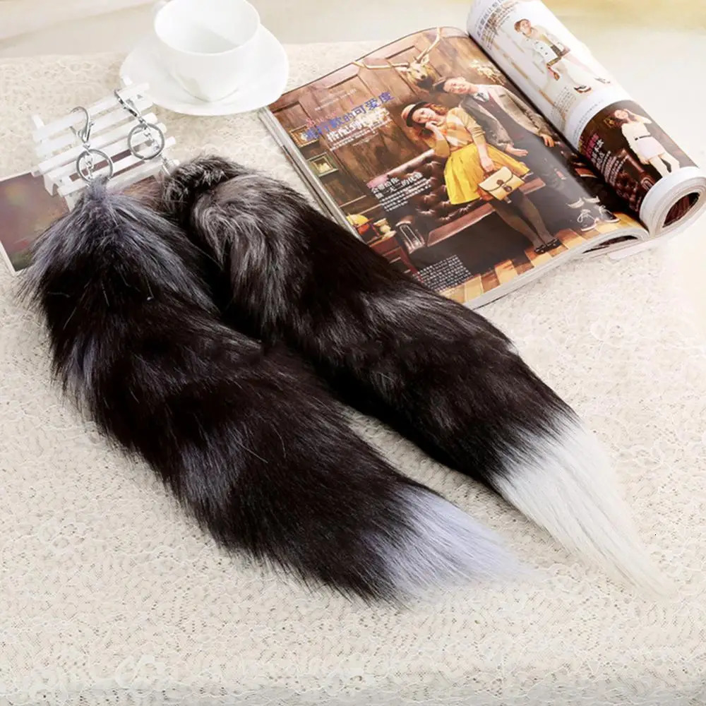 Fox Fur Tail Keychain Tassel Bag Handbag Pendant Wallet Accessories Gift Bag Fashion Charm Keyholder Car Keychain 241107