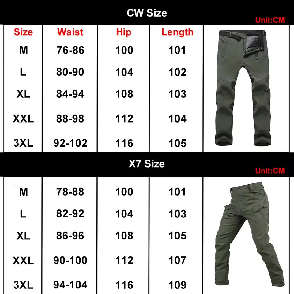Mens winter waterproof climbing skiing hiking wool fishing tactical pants shark skin cargo pants jackets camping hikers 241106