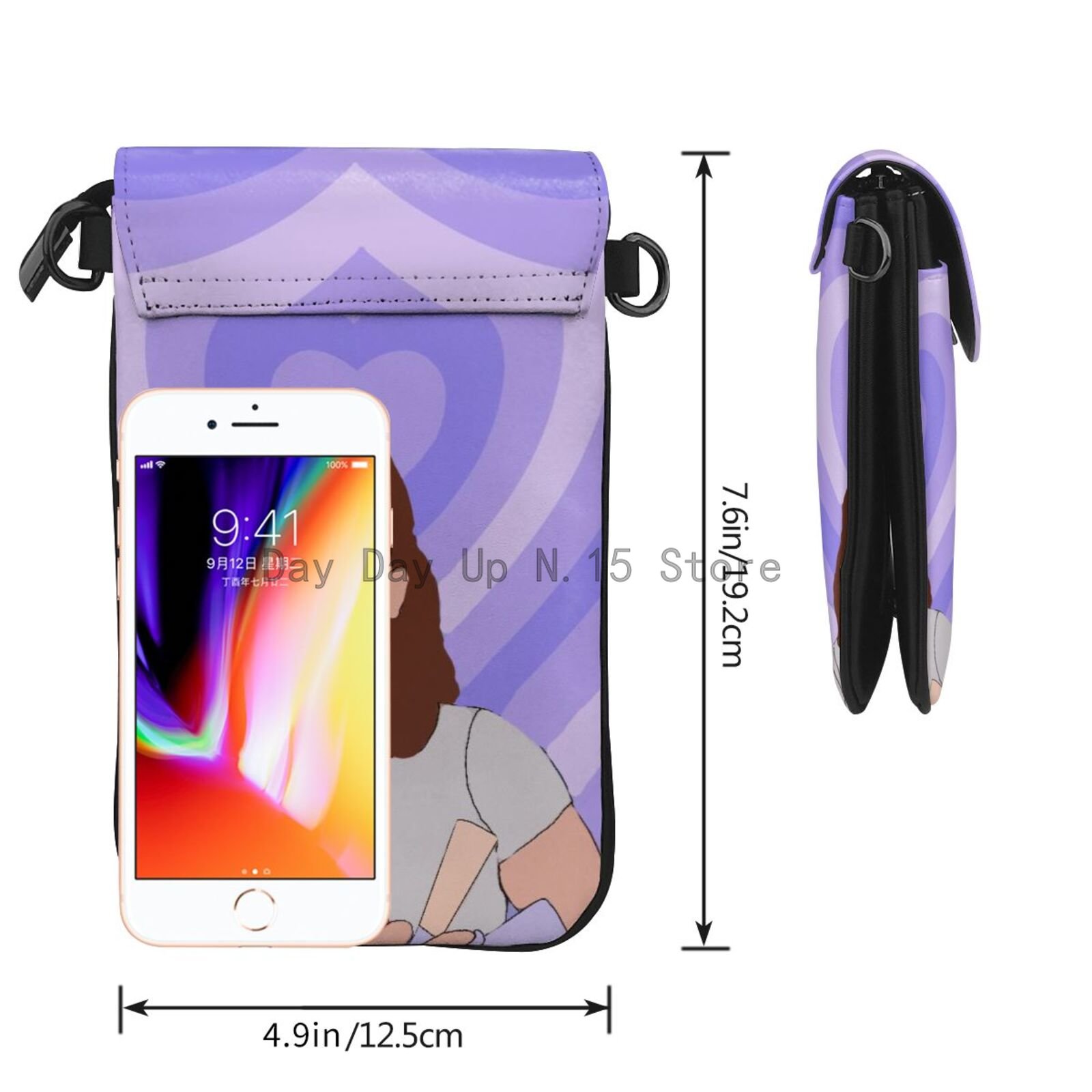 Cute Florence By Mills Women Cell Phone Purse Leather Crossbody Bag Mini Shoulder Bag Card Holder Wallet