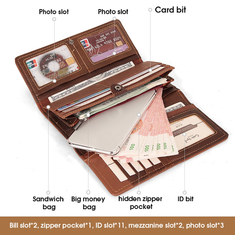 Women Wallets Genuine Leather Unique Minority Brand Clutches Passport Walet for Cell Phone Card Holder Summer Long Purse New