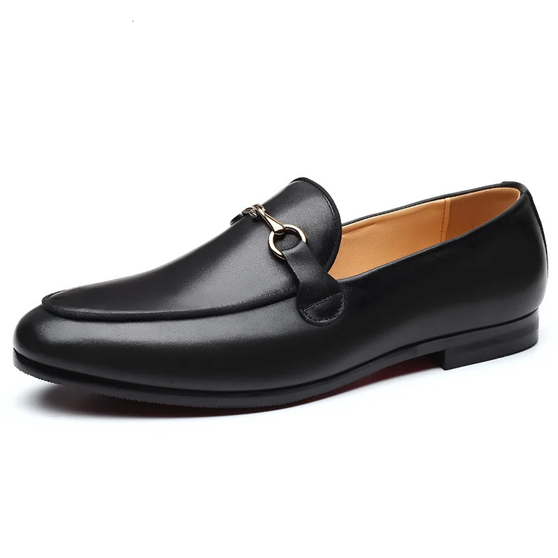 Mens Casual Shoes Genuine Leather Mens Classic Retro Buckle Loafers Moccasins Men Comfortable Outdoor Driving Flats 241106