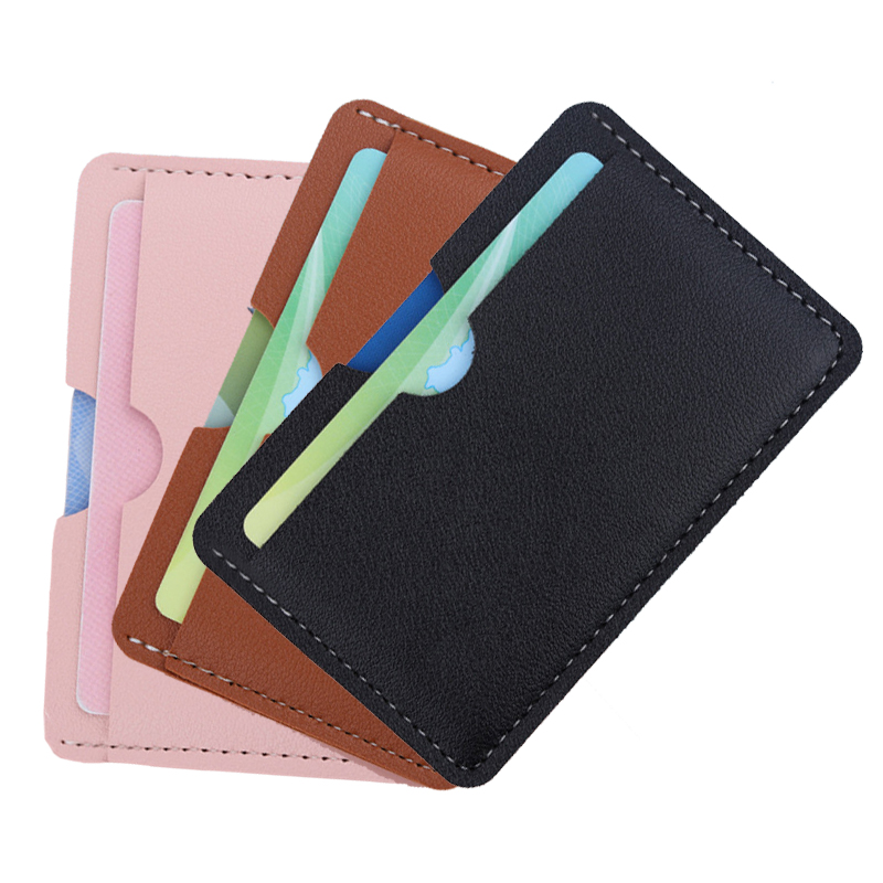 3card Slots Ultra-thin ID Credit Card Holder Card Wallet PU Leather Driver's License Cover Bank Card Case Student Meal Card Case