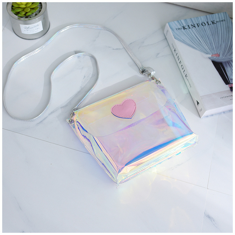 Summer Harajuku Girl Laser Colorful Love Envelope Bag Women Messenger Bags Women Shoulder Bag Wholesale