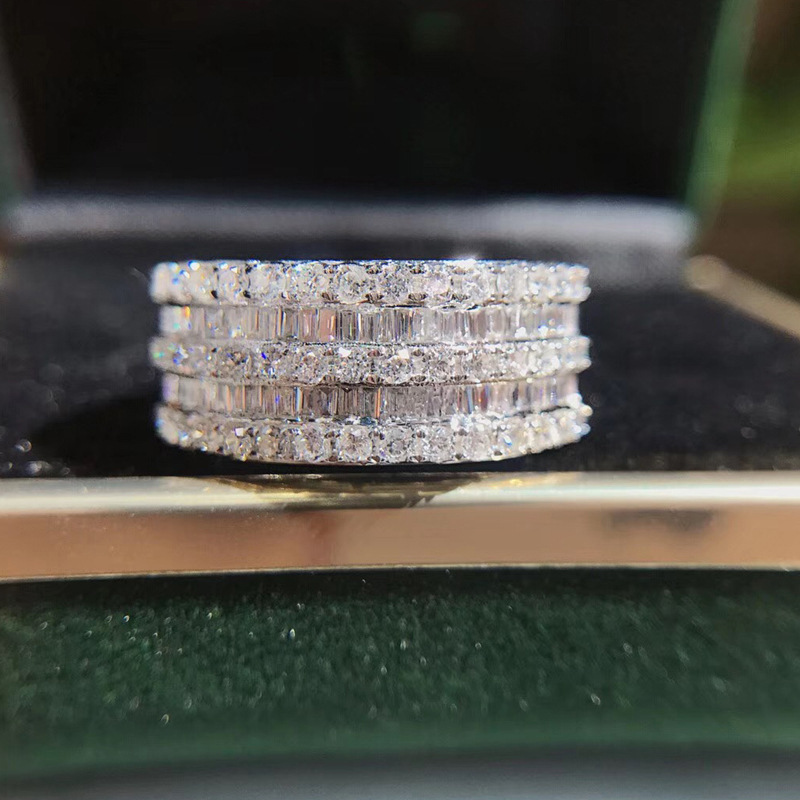 Choucong Handmade Sparkling Wedding Rings Luxury Jewelry 925 Sterling Silver Princess Cut White 5A Cubic Zircon CZ Diamond Party Women Engagement Band