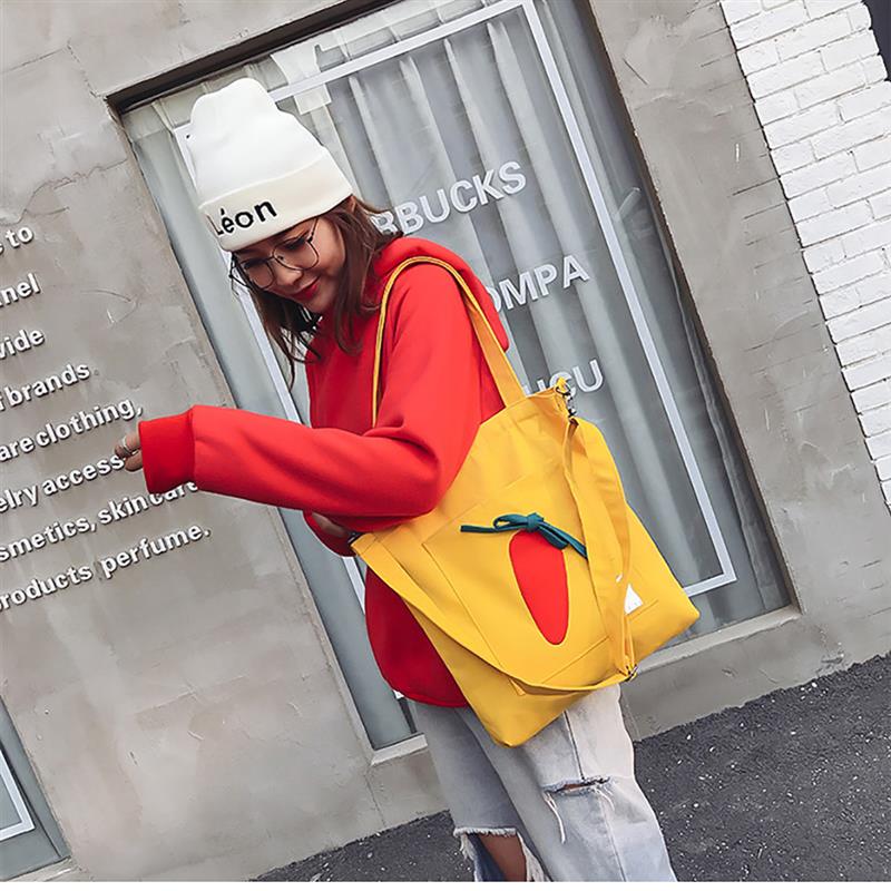 Cute Carrot Canvas Women Shoulder Bags Fashion Casual Messenger Bag Crossbody Bags Purses Casual Handbag For Women