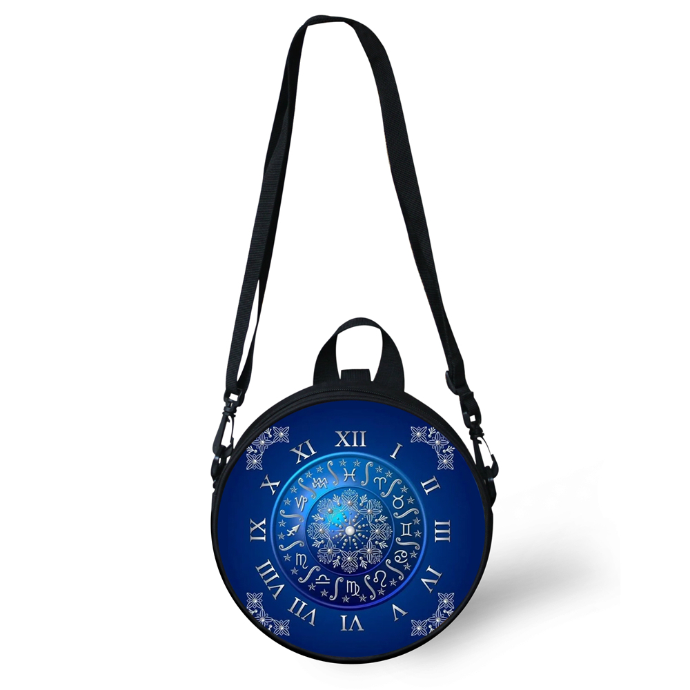 ELVISWORDS Magic Array Messenger Bags For Boys Girls Round Satchel Casual Small Crossbody Bag Teenager Sling Shoulder Bags Bolsa