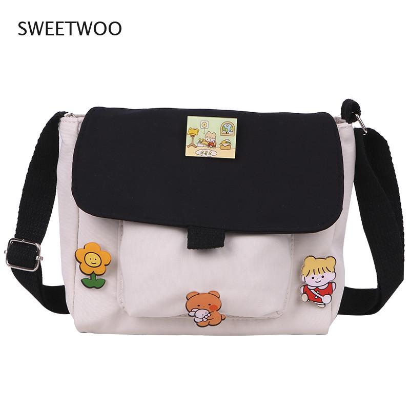 2021 New Cute Small Bag Vintage Feeling Soft Girl Girl Heart Soft Cute Student Shoulder Bag Japanese Harajuku Messenger Bag