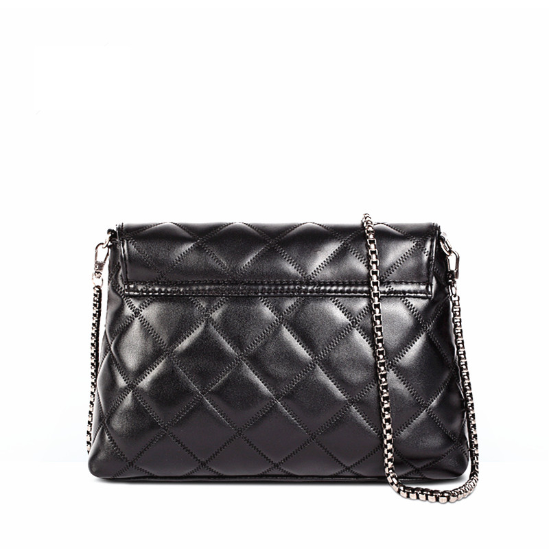 BARHEE European Vintage Quilted Women Handbag Faux Sheep Leather Multi function Messenger Bags Chains Belt Tassels Decorate
