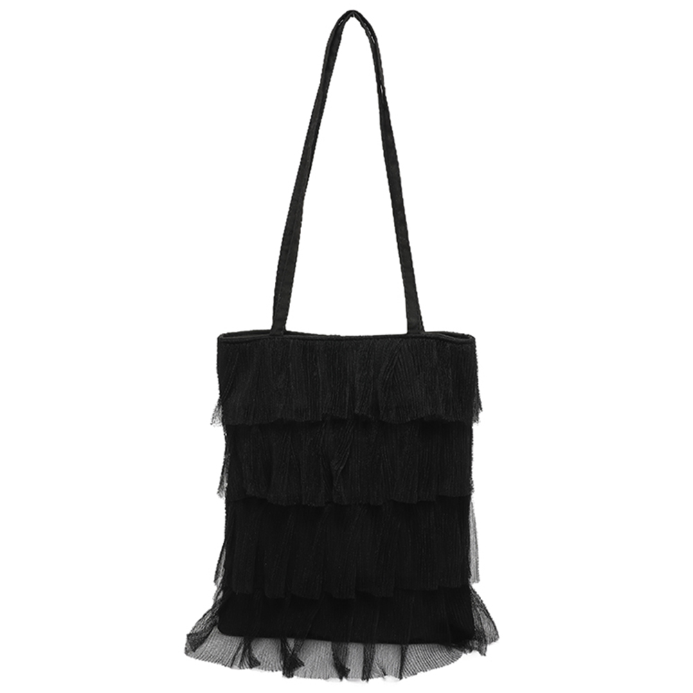 Multi-Layer Ruffle Underarm Bag Designer Lace Fashion Handbag Bucket Bag for Women and Girls