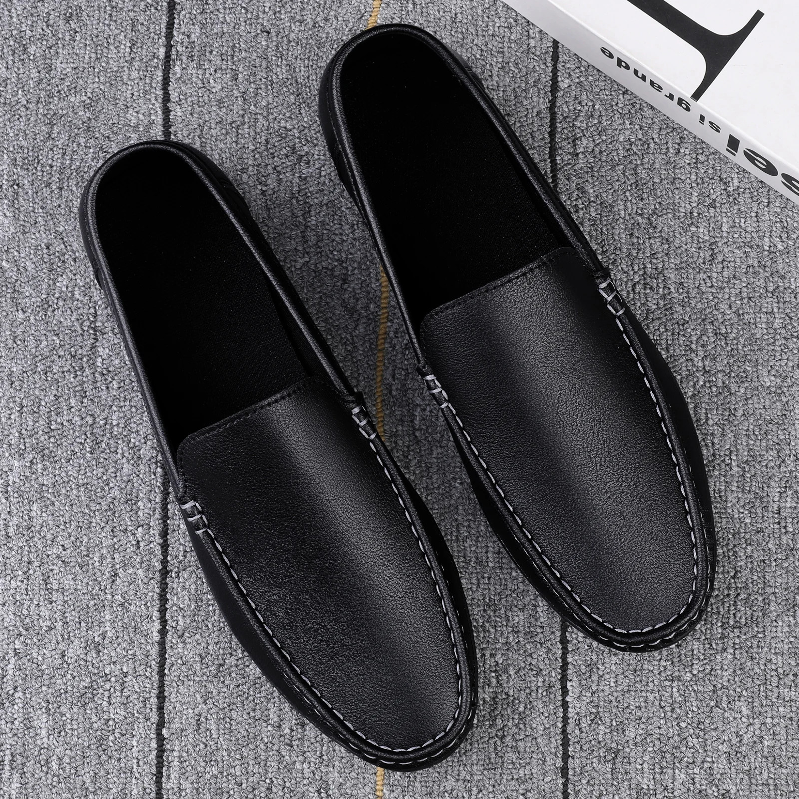 Fashion Mens Shoes High Quality Loafers Comfortable Kayak Shoes White Mens Summer Casual Shoes Mocassin Plus Size 47 241106