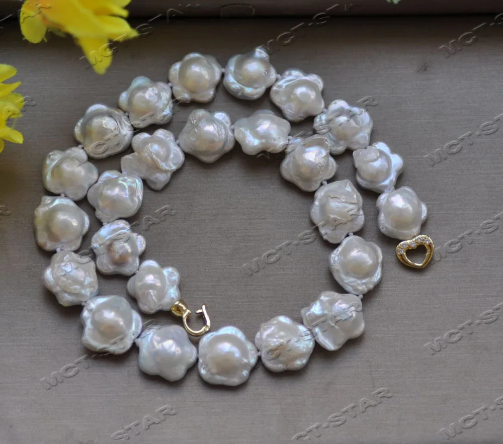 Z12713 set 16mm white plum blossom FW pearl necklace bracelet earrings 241106